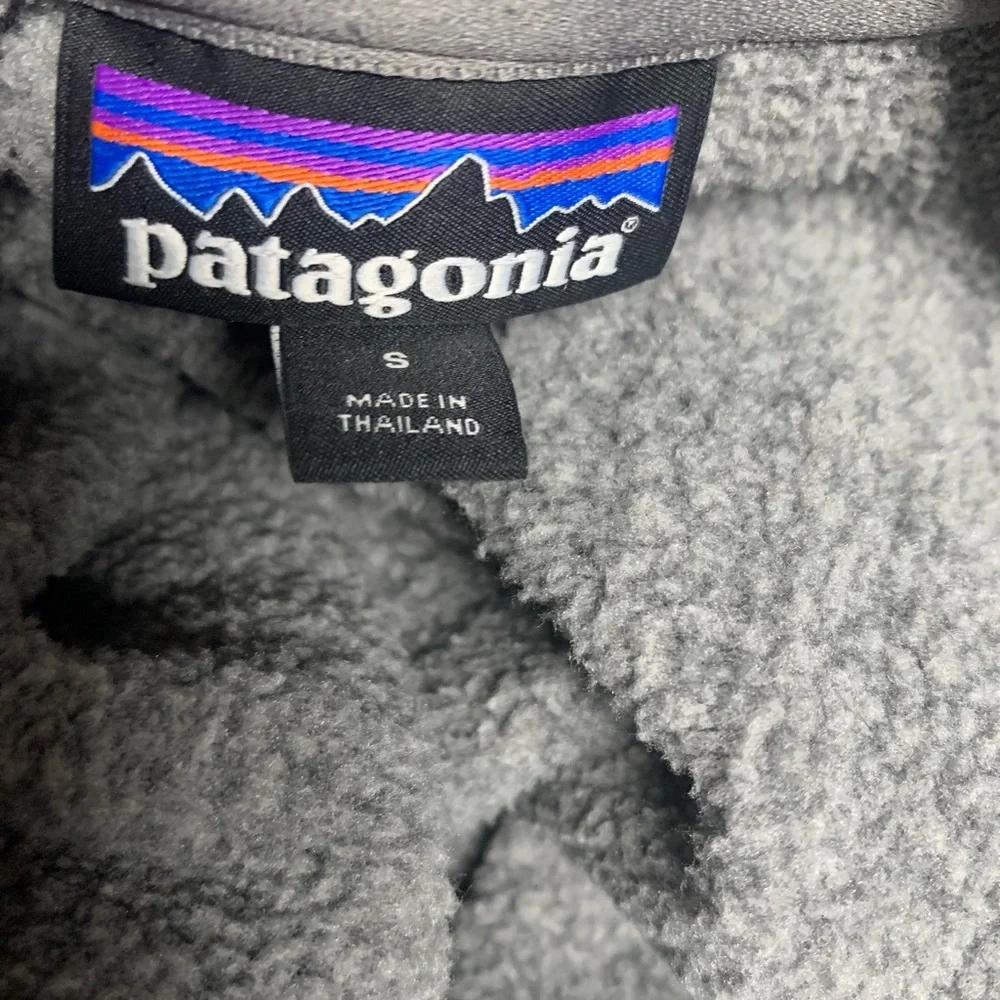 Patagonia Heathered Gray Ribbed Better Sweater 1/4 Zip Fleece Pullover Size S 44